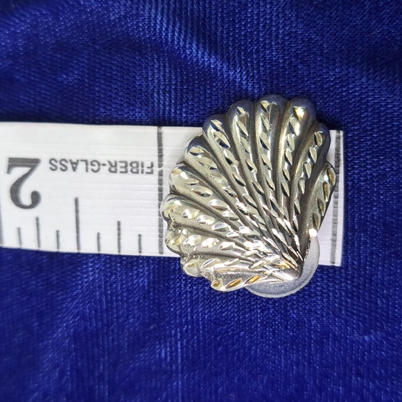 Sterling Silver Scallop Shell Post Earrings - Picture 6 of 10